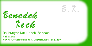 benedek keck business card